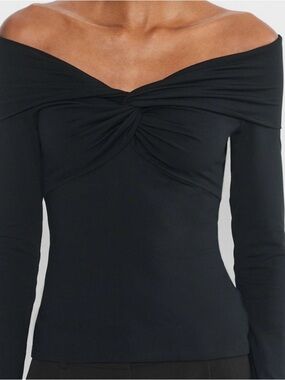 Aritzia Black Contour Ribbed Top